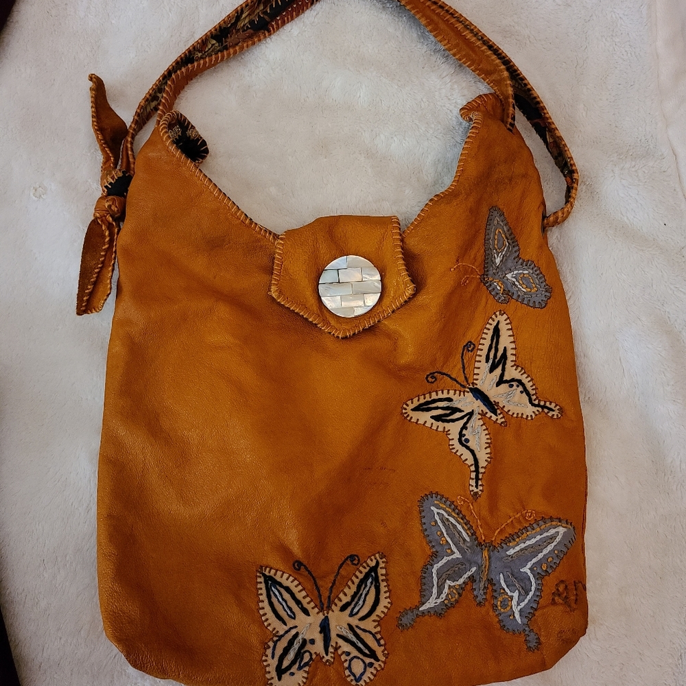 Rare Peña Ramirez Leather Embroidered Purse